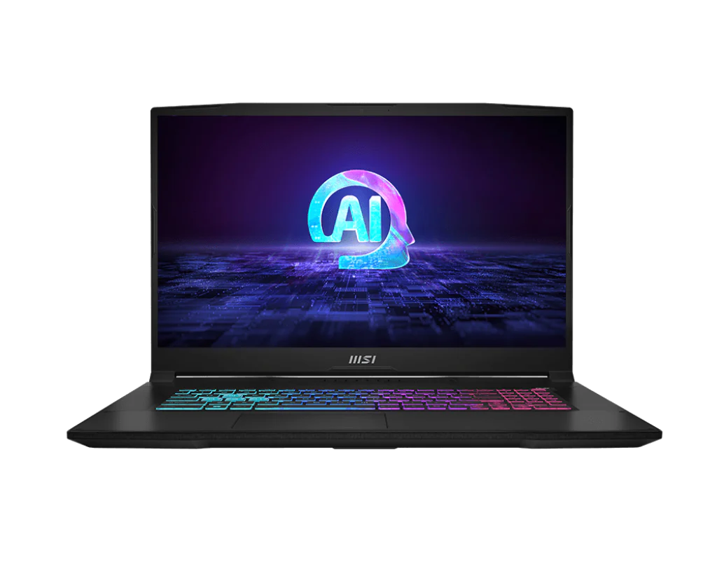 MSI Katana A17 AI B8VF Gaming Laptop, 17.3″ FHD IPS 144Hz Display, AMD Ryzen 9 8940H, 16GB RAM, 512GB SSD, GeForce RTX 4060 8GB GPU, ENG-ARAB K/B, Windows 11 Home, Black | 9S7-17LN31-837 MSI Katana A17 AI B8VF Gaming Laptop, 17.3″ FHD IPS 144Hz Display, AMD Ryzen 9 8940H, 16GB RAM, 512GB SSD, GeForce RTX 4060 8GB GPU, ENG-ARAB K/B, Windows 11 Home, Black | 9S7-17LN31-837